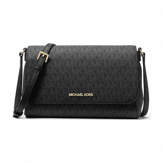 Michael Kors Medium Signature Logo Convertible Crossbody Bag - BLACK