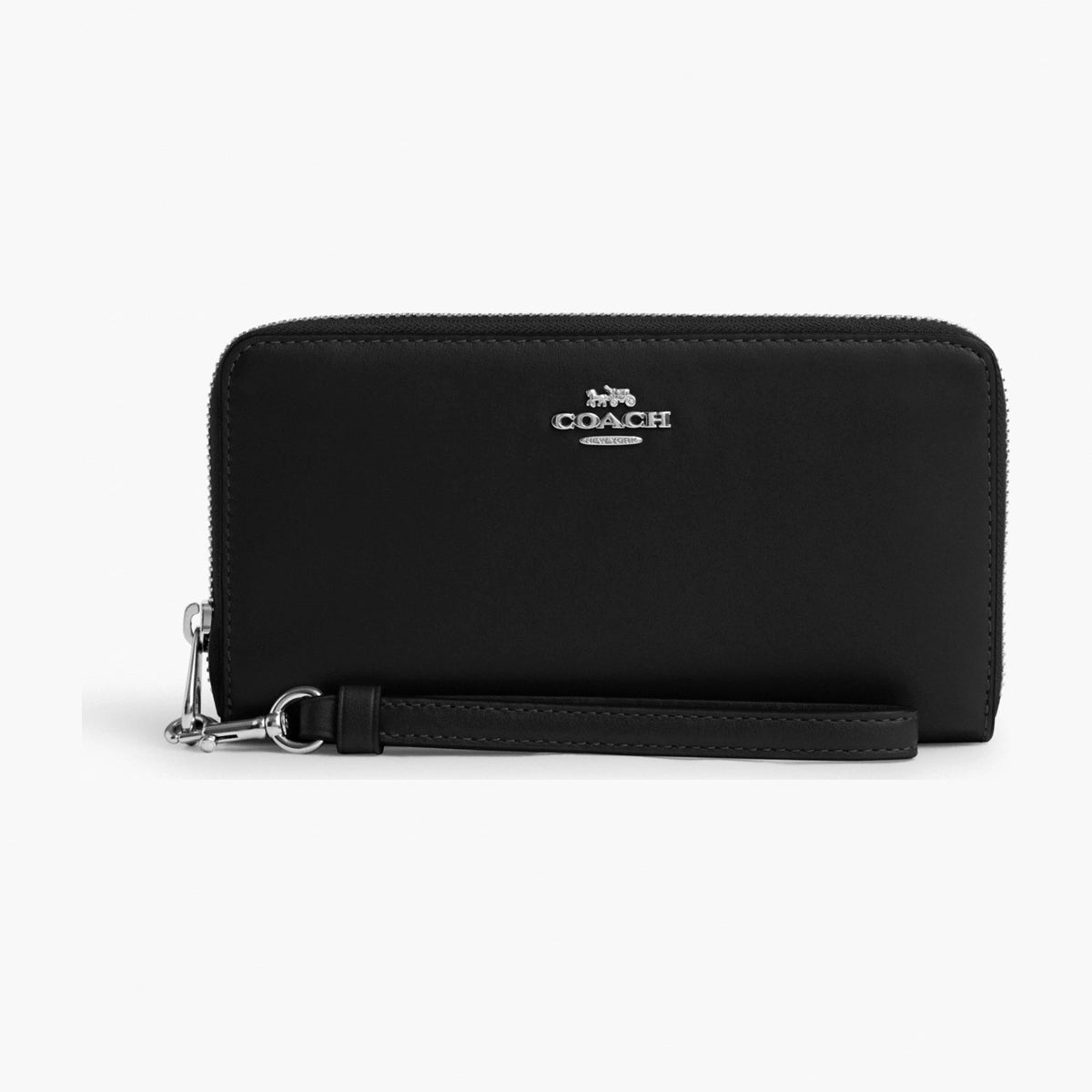 Coach Long Zip Around Wallet - Silver/Black