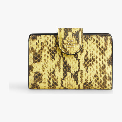 Coach Medium Corner Zip Wallet - Gold/Yellow