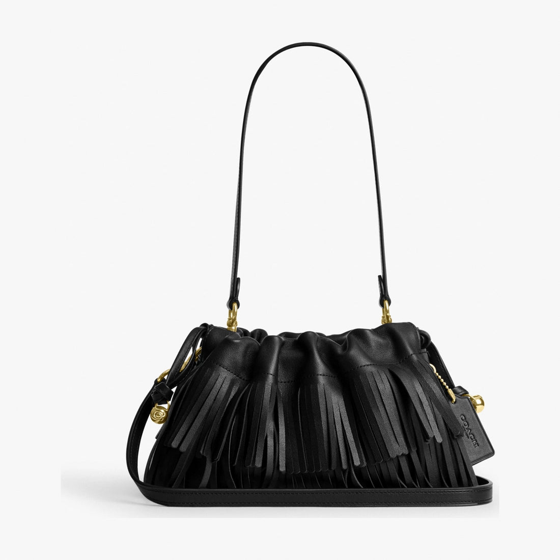 Coach Faye Shoulder Bag With Fringe - Gold/Black
