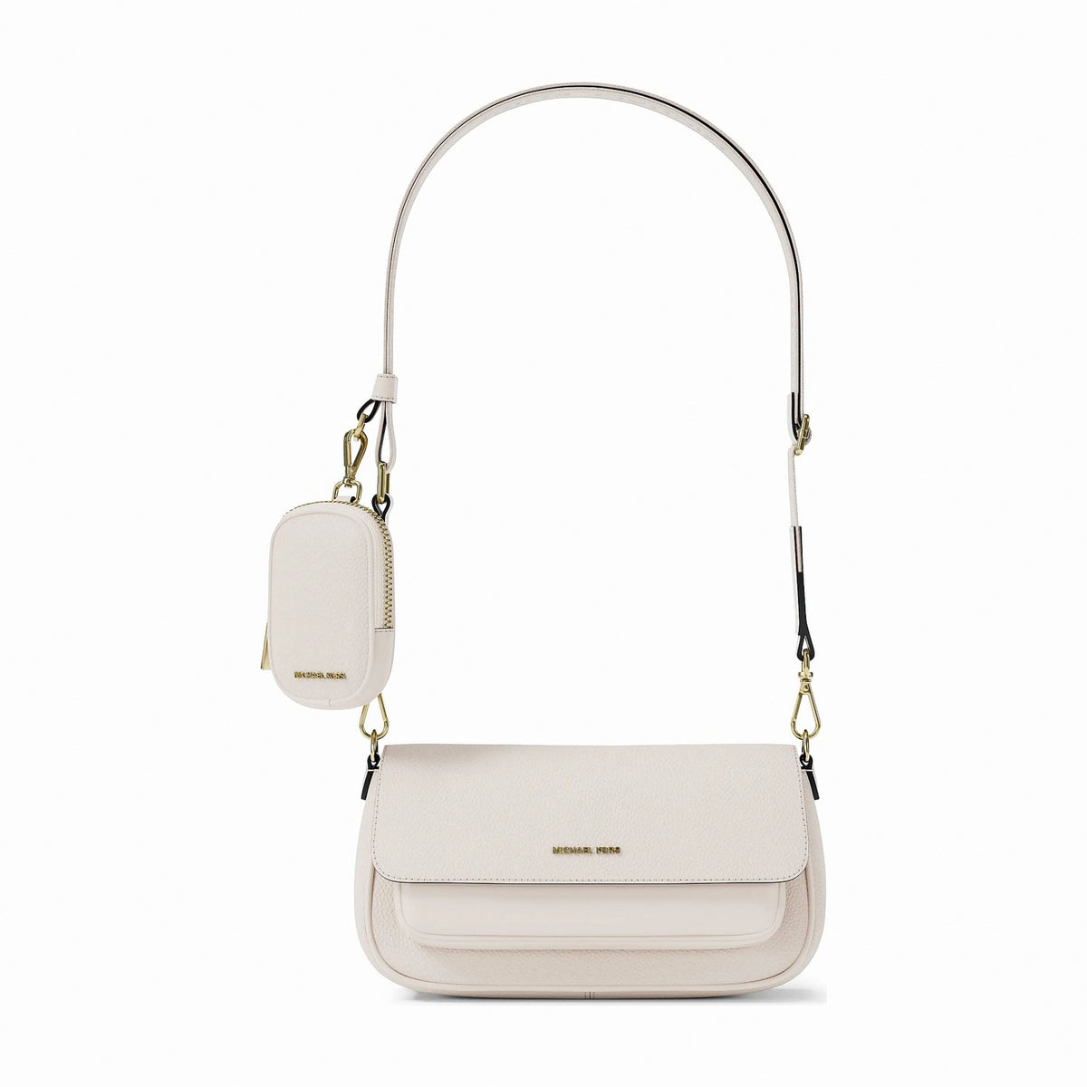 Michael Kors Jet Set Travel Small Pebbled Leather Crossbody Bag With Pouch - LT CREAM