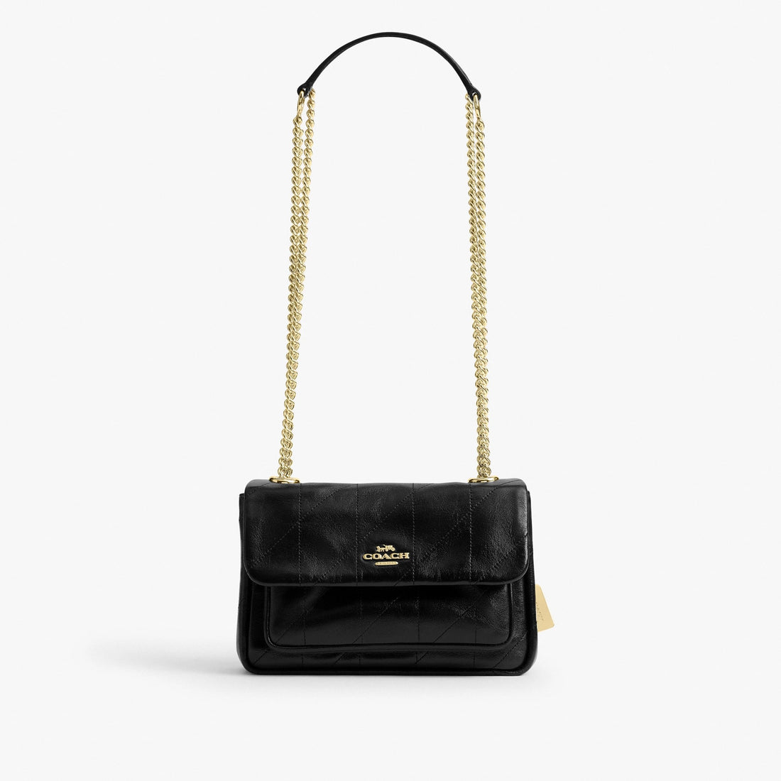 Coach Elodie Crossbody Bag 18 With Quilting - Gold/Black
