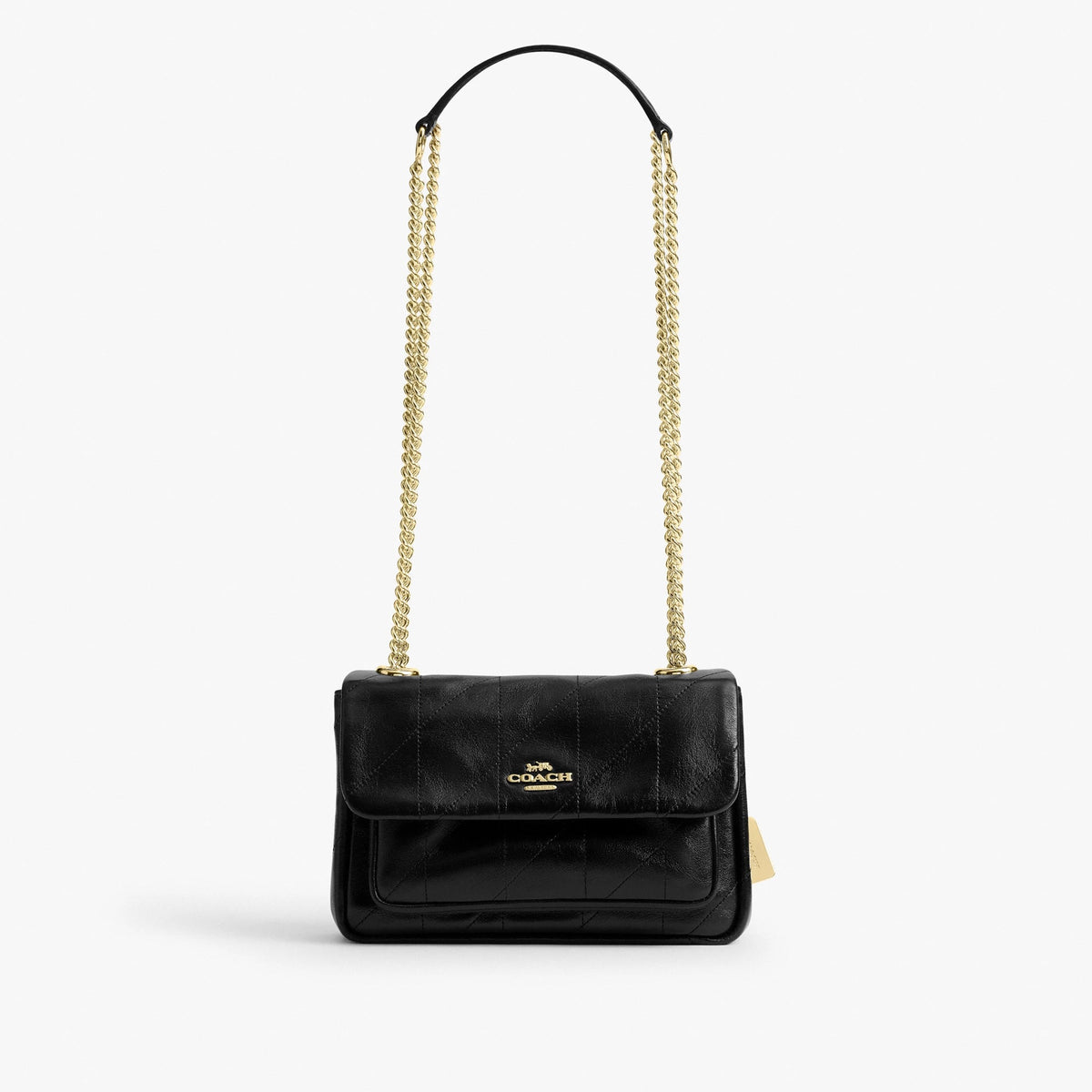 Coach Elodie Crossbody Bag 18 With Quilting - Gold/Black