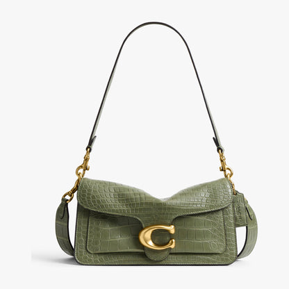 Coach Tabby Shoulder Bag 26 In Alligator - Brass/Moss