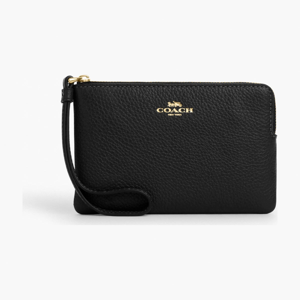 Coach Corner Zip Wristlet - Gold/Black