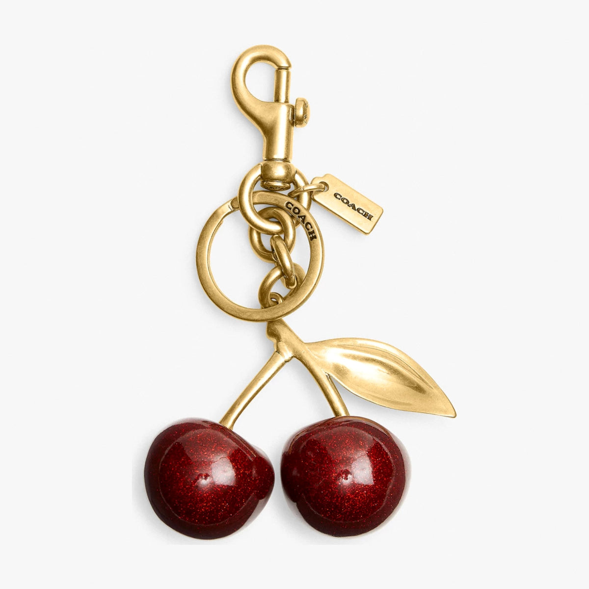 Coach Cherry Bag Charm - Brass/Red Apple