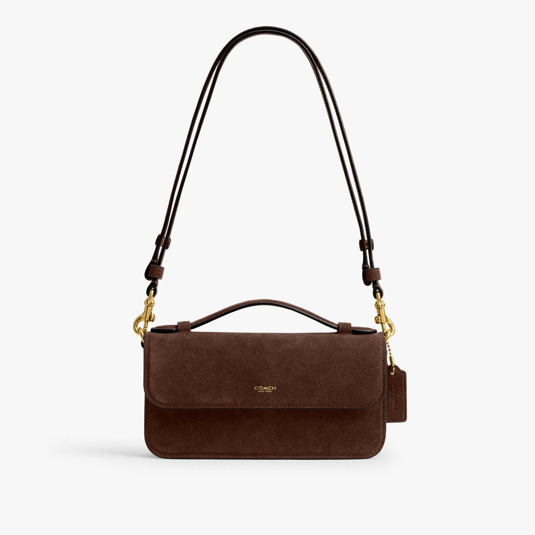Coach New York Elora Top Handle Crossbody Bag - Brass/Dark Chocolate