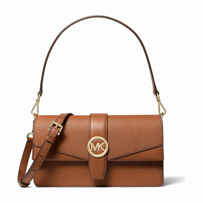 Michael Kors Greenwich Medium Saffiano Leather Shoulder Bag - LUGGAGE