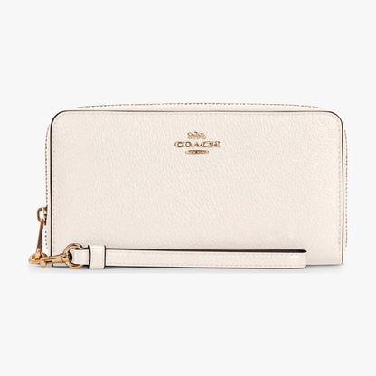 Coach Long Zip Around Wallet - Gold/Chalk