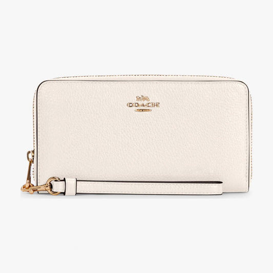 Coach Long Zip Around Wallet - Gold/Chalk