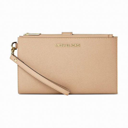 Michael Kors Jet Set Large Leather Smartphone Wristlet Wallet - CAMEL