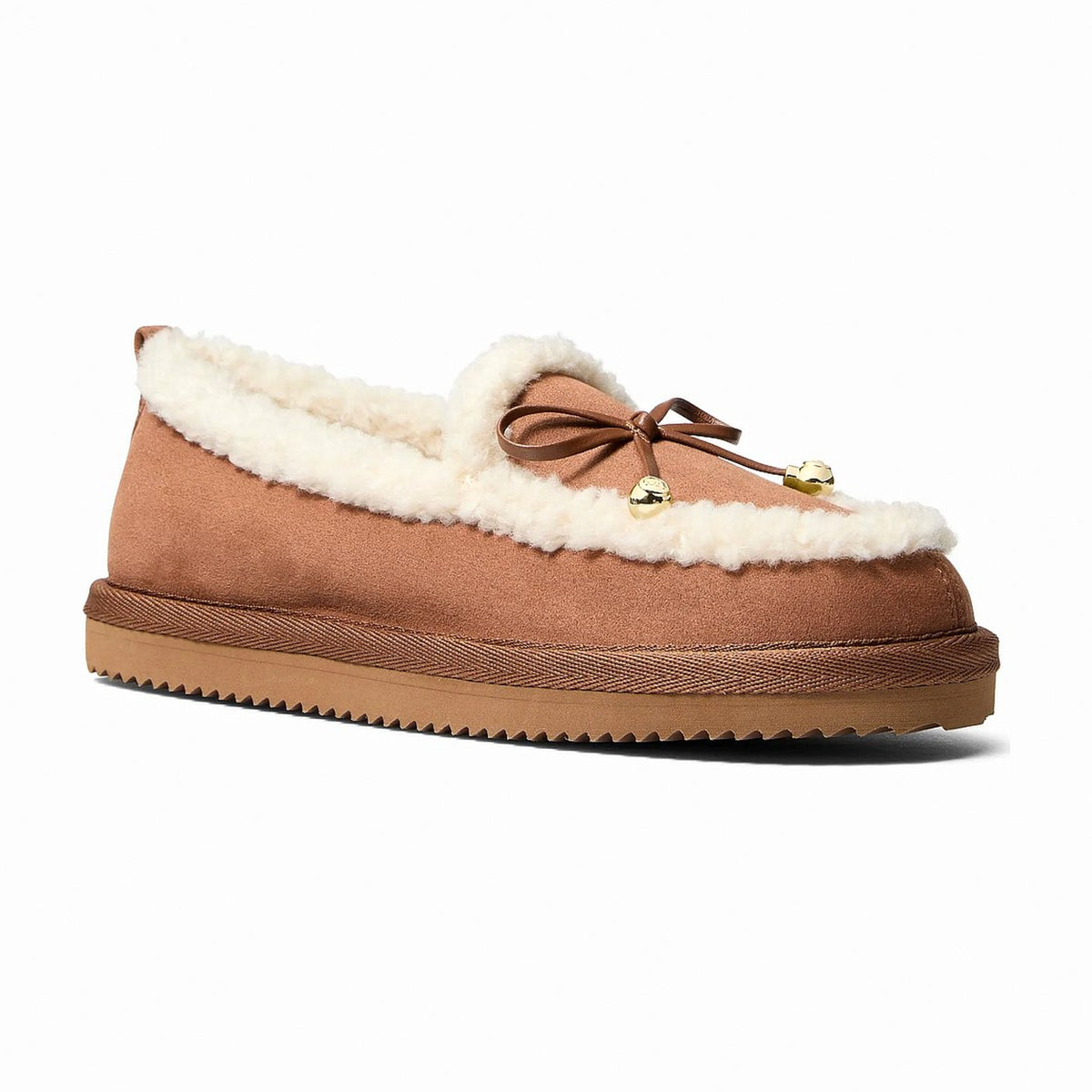 Michael Kors Jo Microsuede and Sherpa Moccasin - LUGGAGE