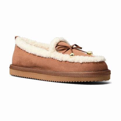 Michael Kors Jo Microsuede and Sherpa Moccasin - LUGGAGE