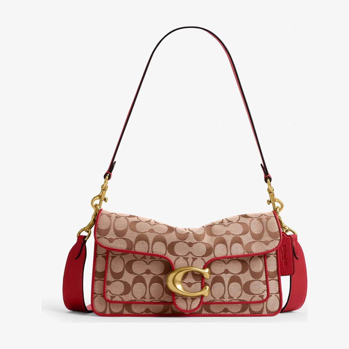 Coach Tabby Shoulder Bag 26 In Signature Jacquard - Brass/Poppy Signature