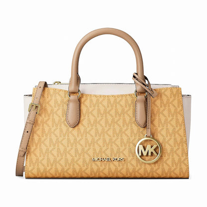Michael Kors Arden Small Color-Block Signature Logo Messenger Bag - HONEYWHEAT MULTI