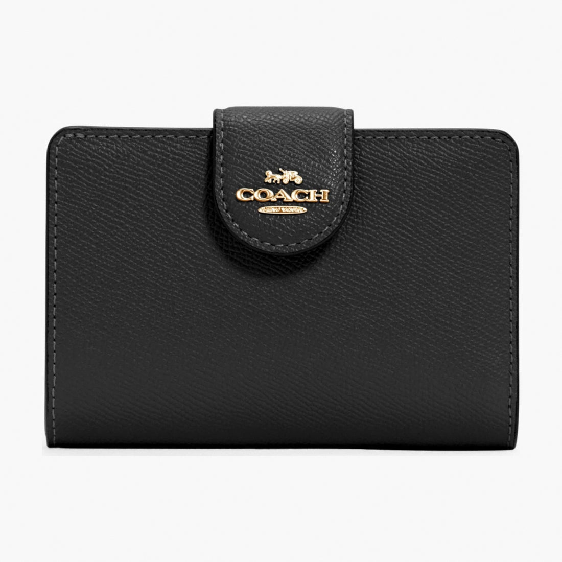 Coach Medium Corner Zip Wallet - Gold/Black