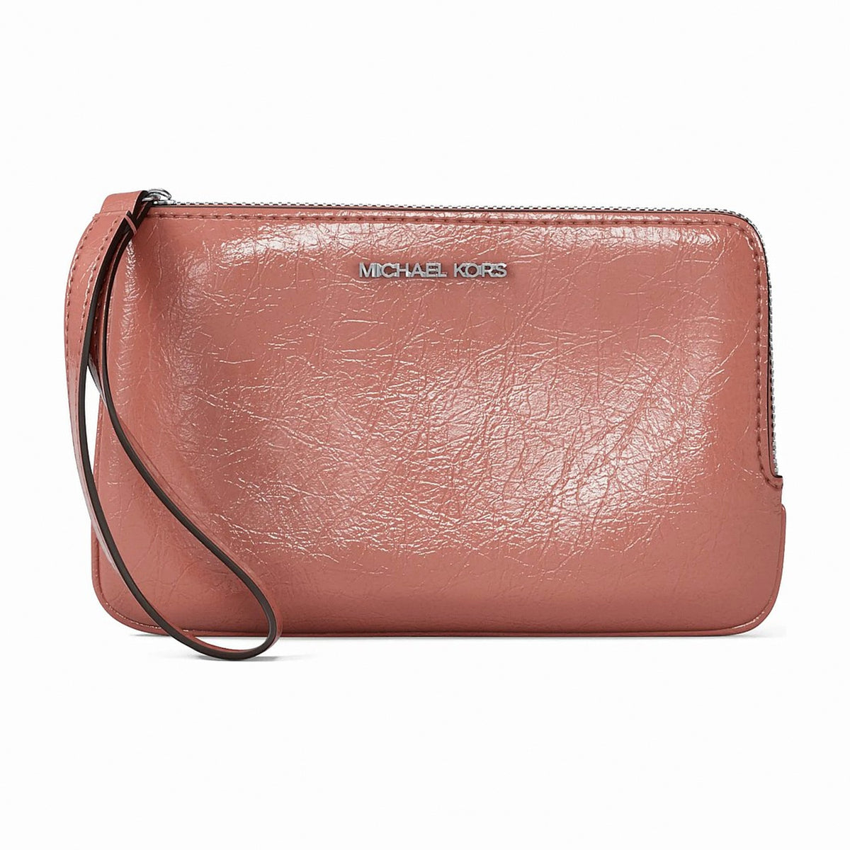 Michael Kors Jet Set Travel Small Crackled Wristlet - SUNSET ROSE