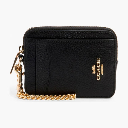Coach Zip Card Case - Gold/Black