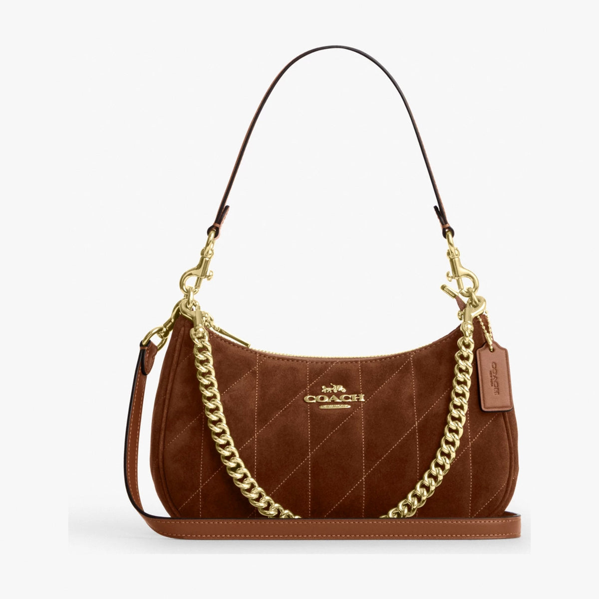 Coach Teri Shoulder Bag With Quilting - Gold/Warm Brown