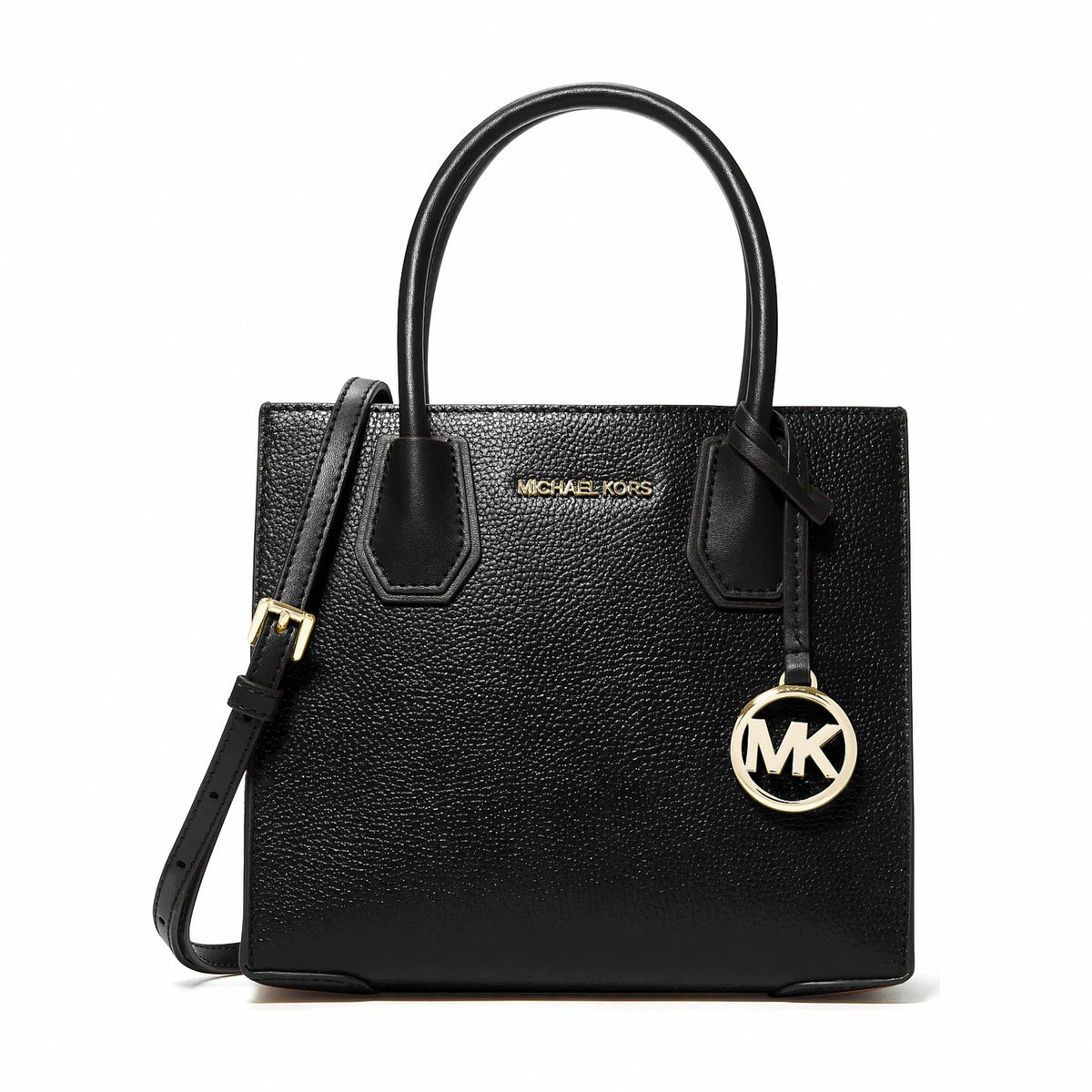 Michael Kors Mercer Medium Pebbled Leather Crossbody Bag - BLACK
