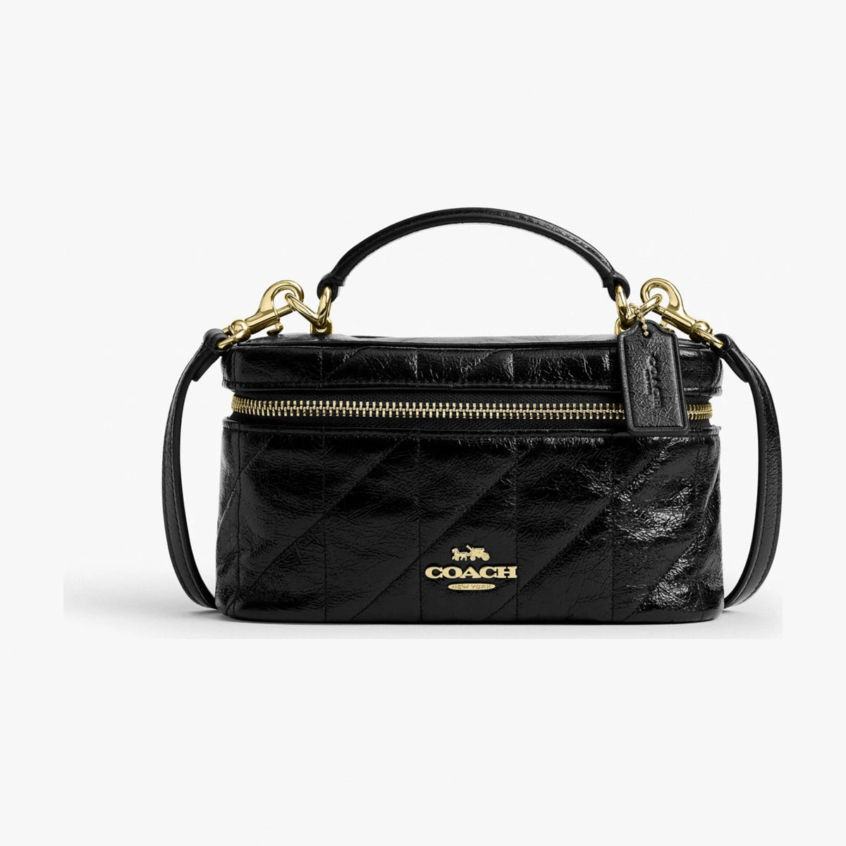 Coach Rainer Crossbody Bag 18 With Quilting - Gold/Black
