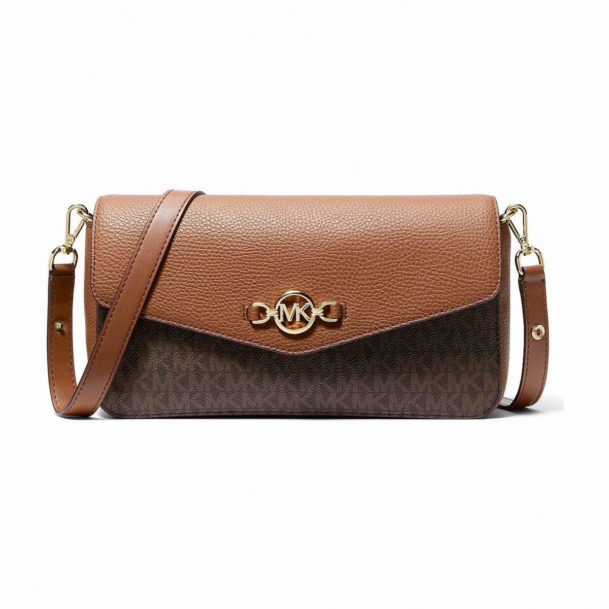 Michael Kors Kacey Medium Signature Logo Shoulder Bag - BROWN
