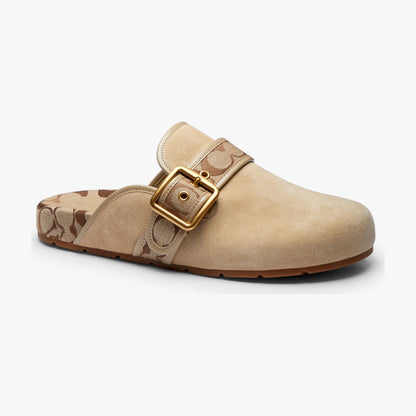 Coach Archival Buckle Clog With Signature Jacquard - Oat