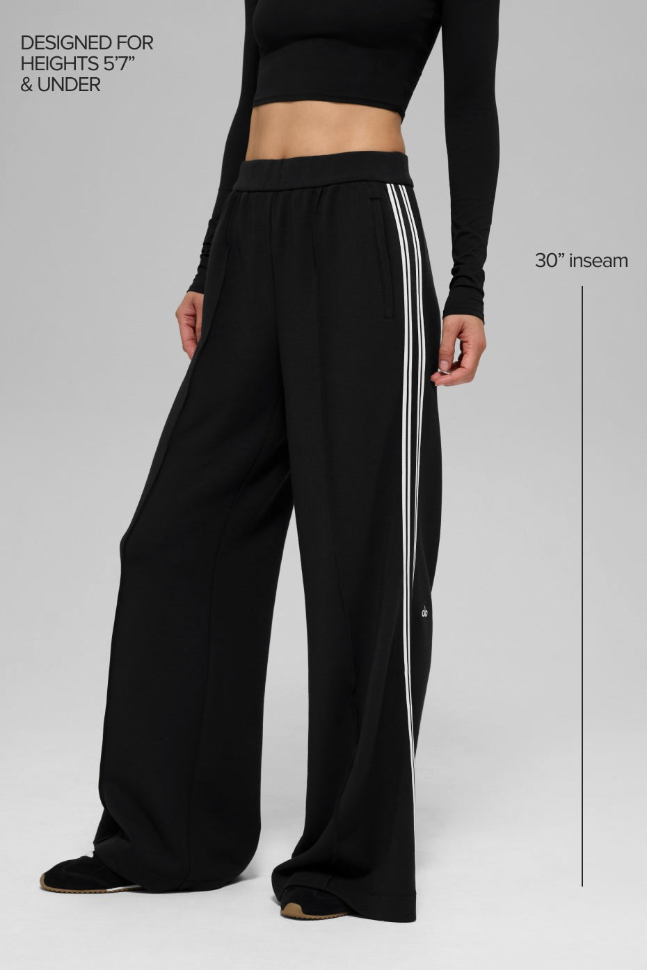 Alo Yoga Track Star Wide Leg Pant (Regular) - Black