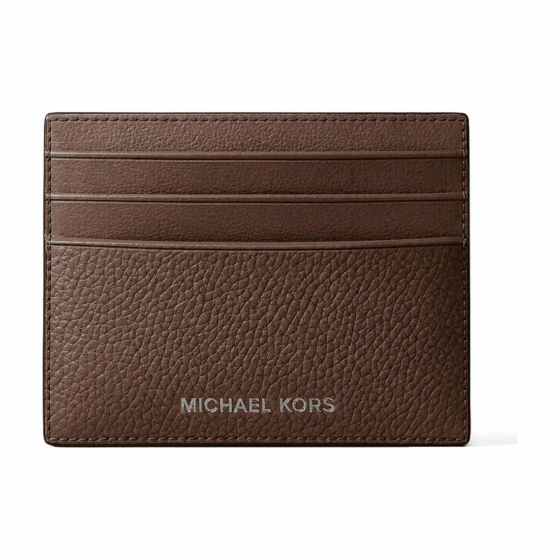 Michael Kors Cooper Pebbled Leather Card Case - NUTMEG