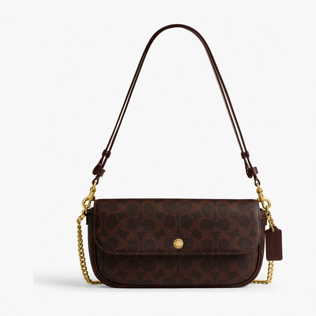 Coach Brook Flap Chain Bag In Signature Canvas - Brass/Maple