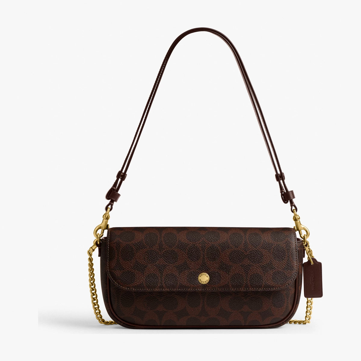 Coach Brook Flap Chain Bag In Signature Canvas - Brass/Maple