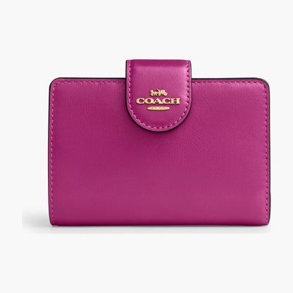 Coach Medium Corner Zip Wallet - Gold/Magenta
