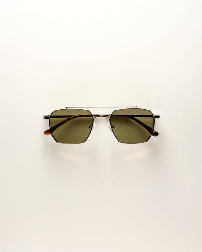 VEHLA Bowie Sunglasses - Silver/Khaki