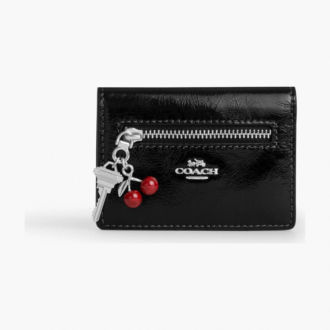 Coach Card Case With Charms - Silver/Black