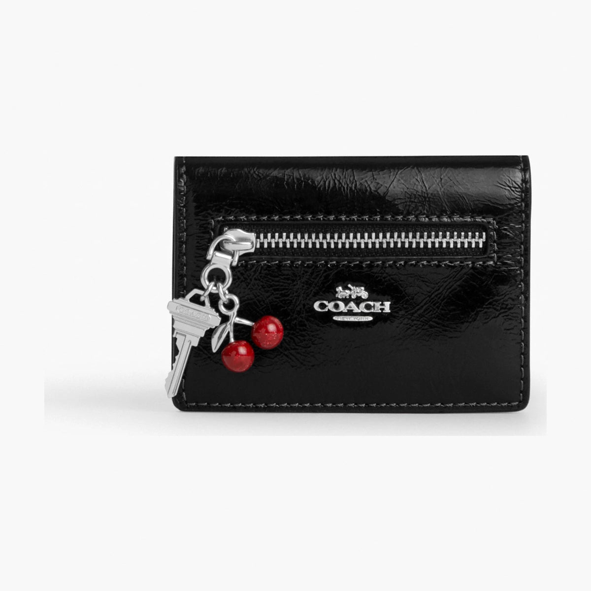 Coach Card Case With Charms - Silver/Black