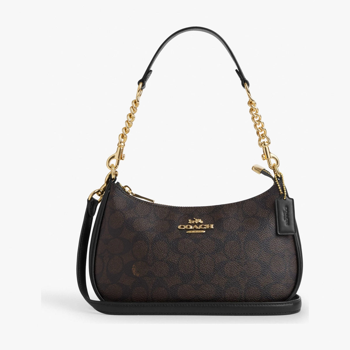 Coach Teri Shoulder Bag In Signature Canvas - Gold/Walnut/Black