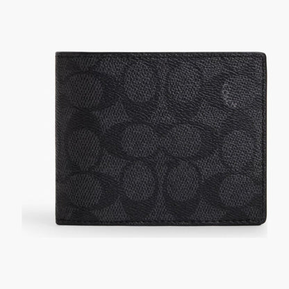 Coach 3-In-1 Wallet In Signature Canvas - Charcoal/Black