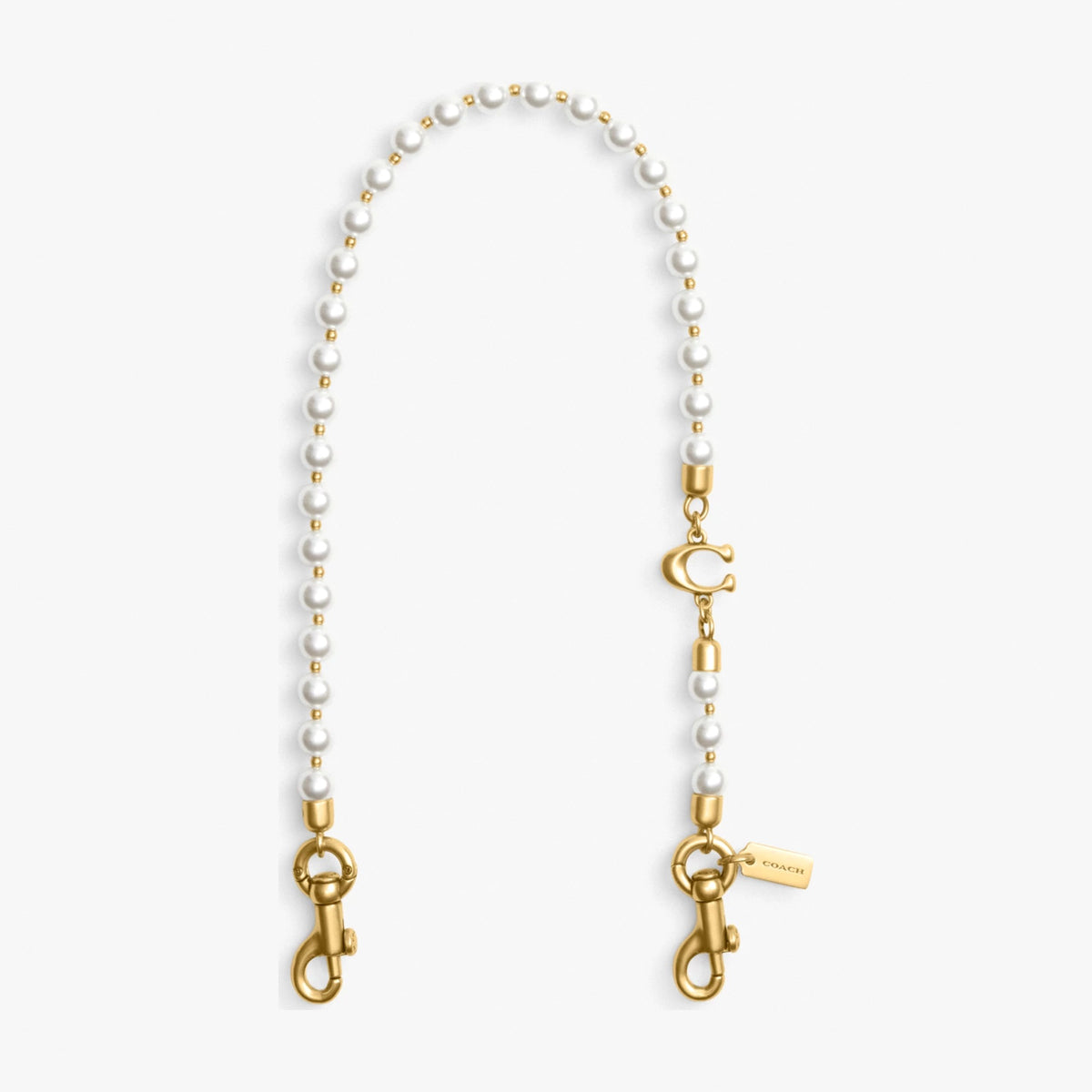Coach Short Pearl Strap - Brass/Chalk