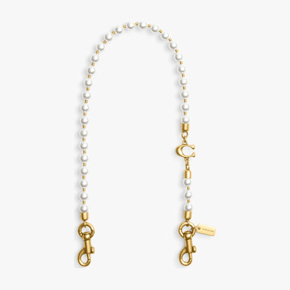 Coach Short Pearl Strap - Brass/Chalk