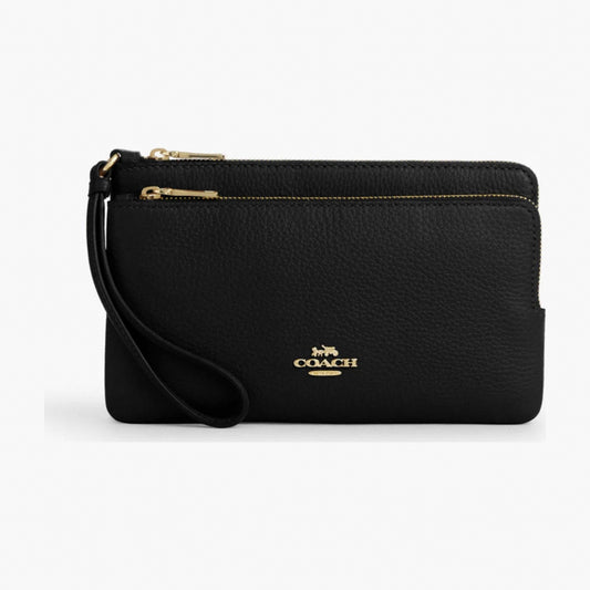 Coach Double Zip Wallet - Gold/Black