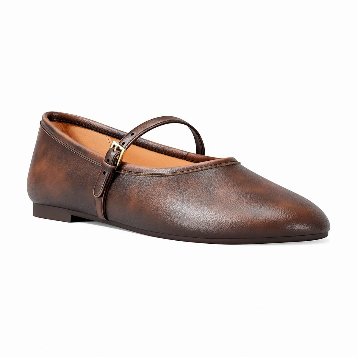 Michael Kors Phoebe Burnished Ballet Flat - CHOCOLATE