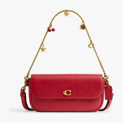 Coach Brook Flap Chain Bag With Charm Chain Strap - Brass/Poppy