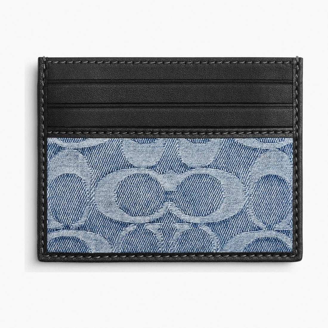 Coach Slim ID Card Case In Loved Signature Denim - Light Indigo