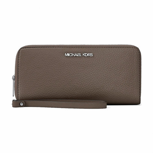 Michael Kors Large Pebbled Leather Continental Wallet - MUSHROOM
