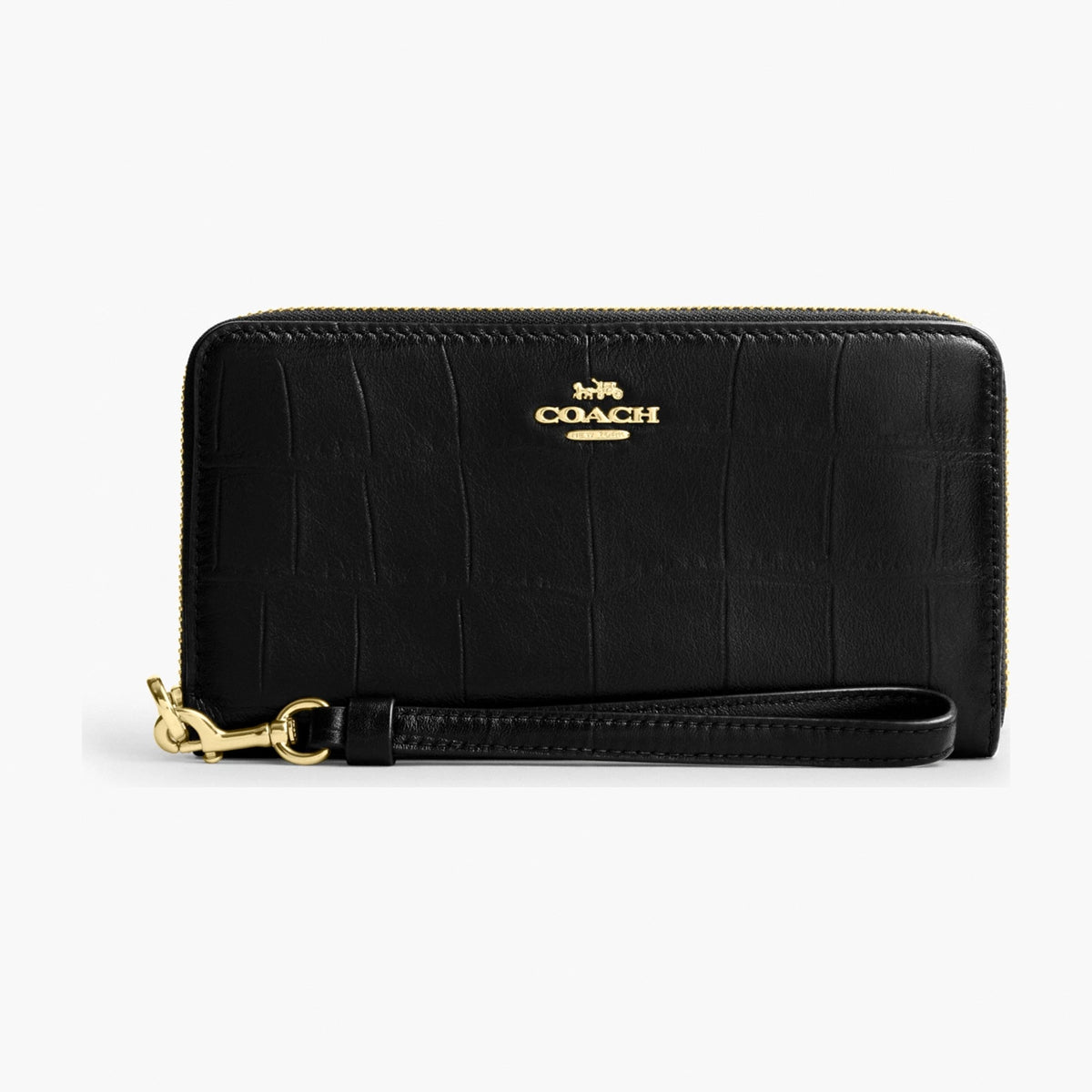 Coach Long Zip Around Wallet - Gold/Black
