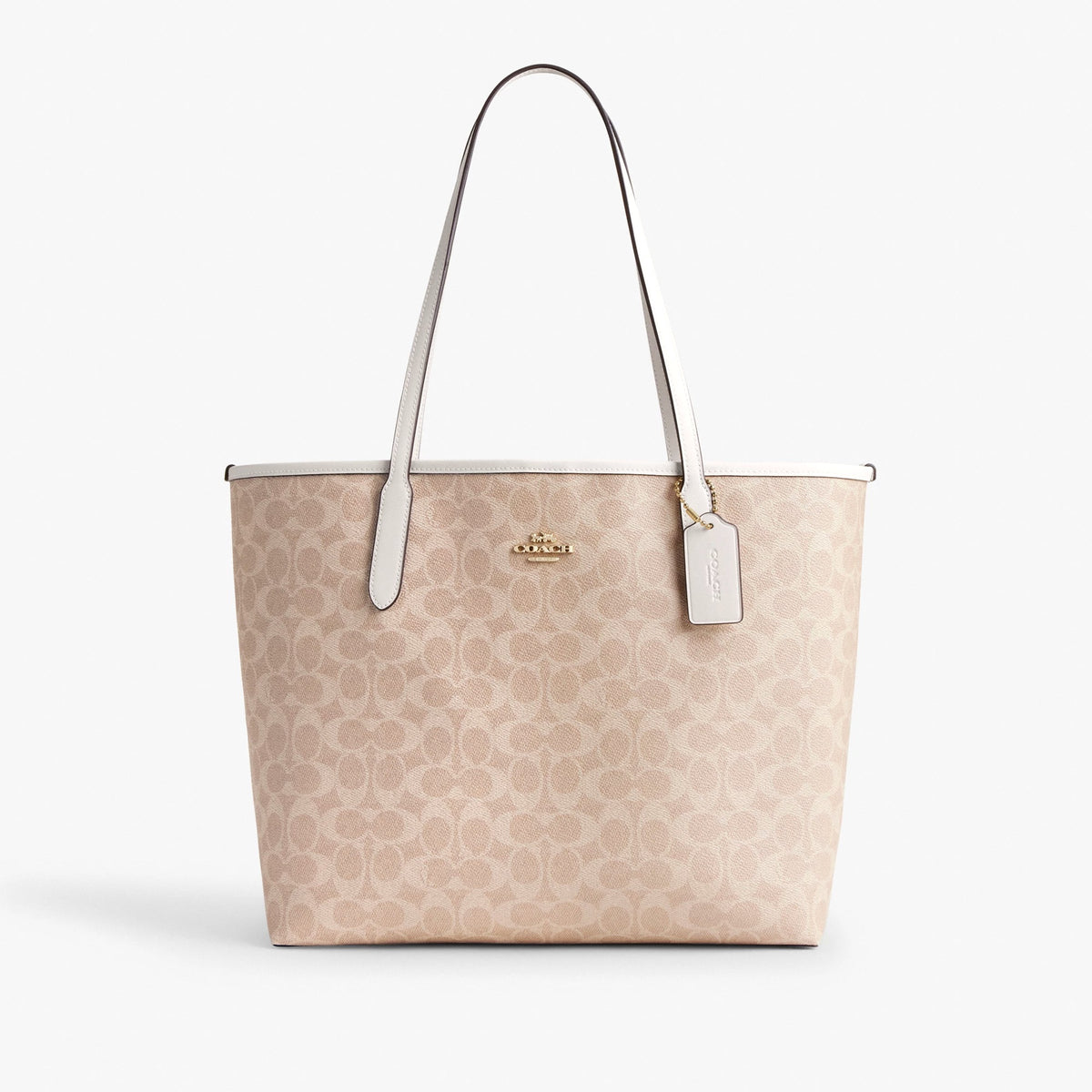 Coach City Tote Bag In Signature Canvas - Gold/Sand/Chalk