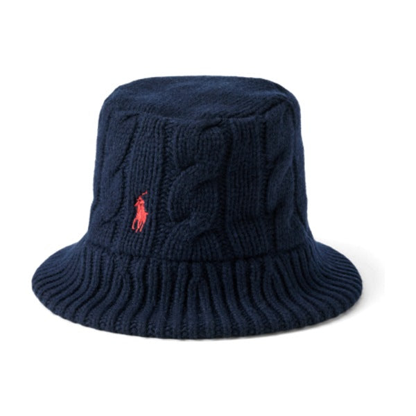 Polo Ralph Lauren Cable-Knit Wool-Blend Bucket Hat - Hunter Navy