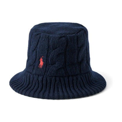 Polo Ralph Lauren Cable-Knit Wool-Blend Bucket Hat - Hunter Navy