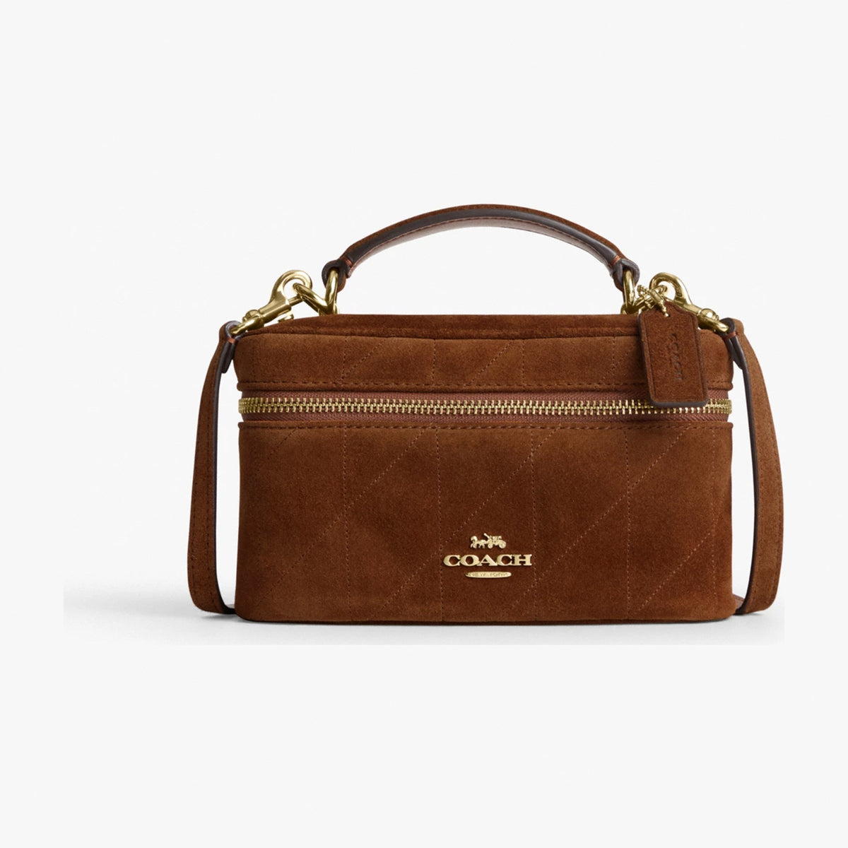Coach Rainer Crossbody Bag 18 With Quilting - Gold/Warm Brown