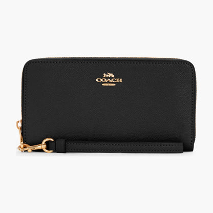 Coach Long Zip Around Wallet - Gold/Black